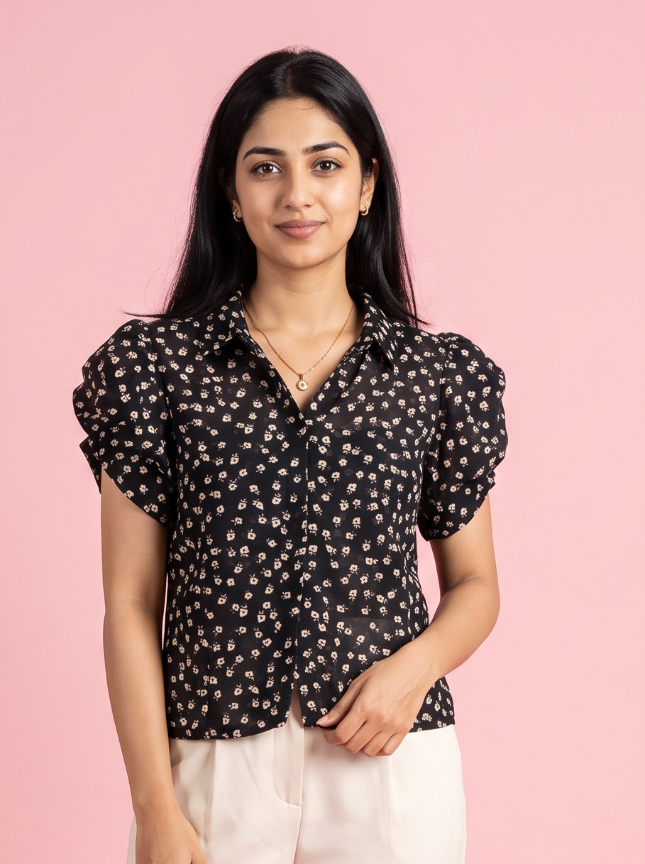 The Ditsy Bloom Puff-Sleeve Top