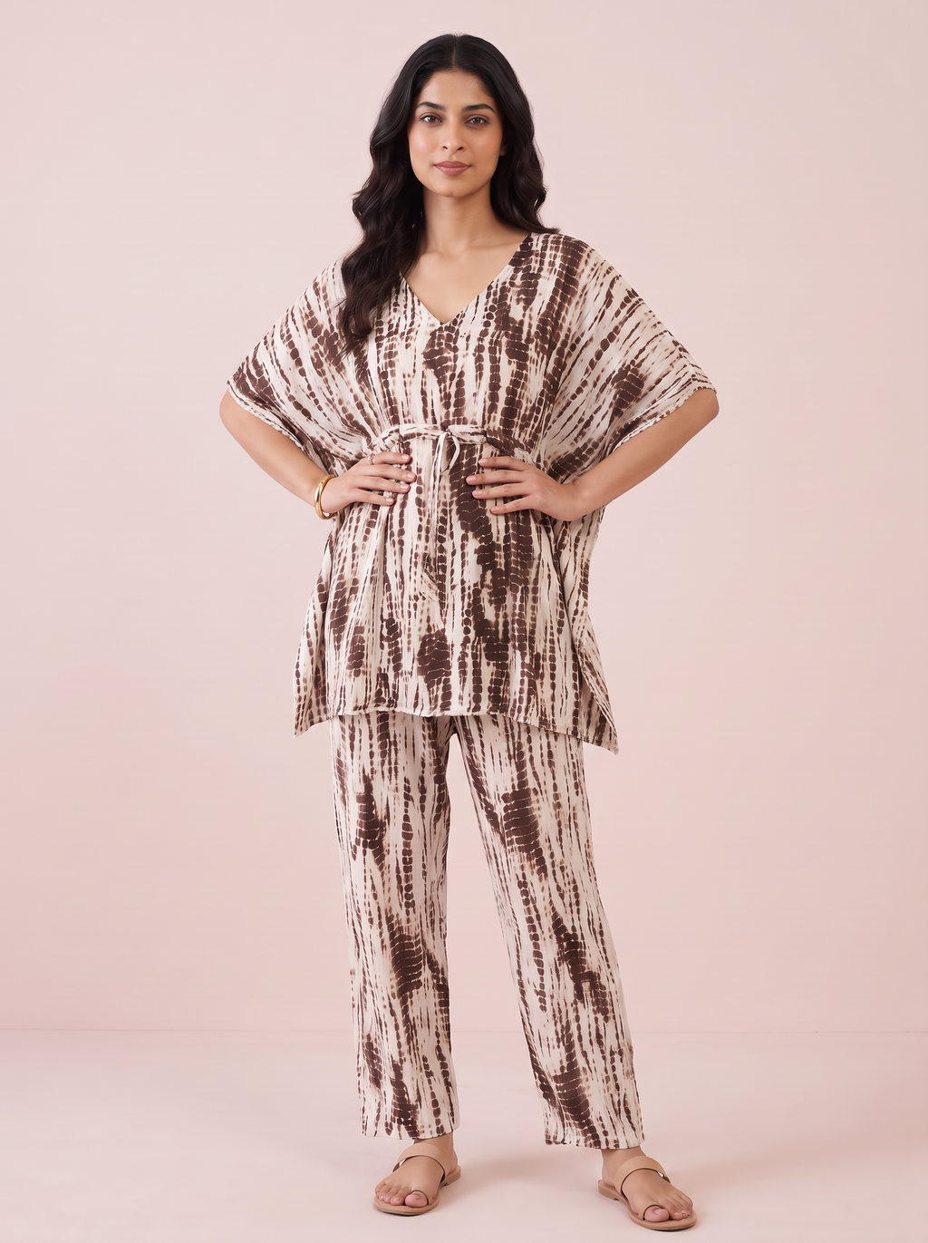 The Sienna Shibori Kaftan Co-ord Set