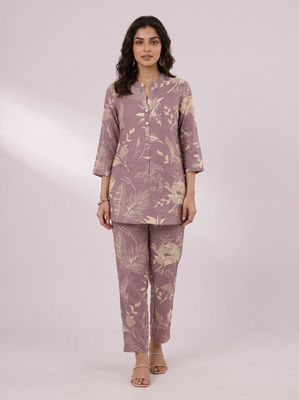 Mauve Meadow Botanical Print Co-Ord Set
