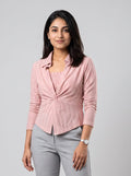 Knit Draped Collared Top