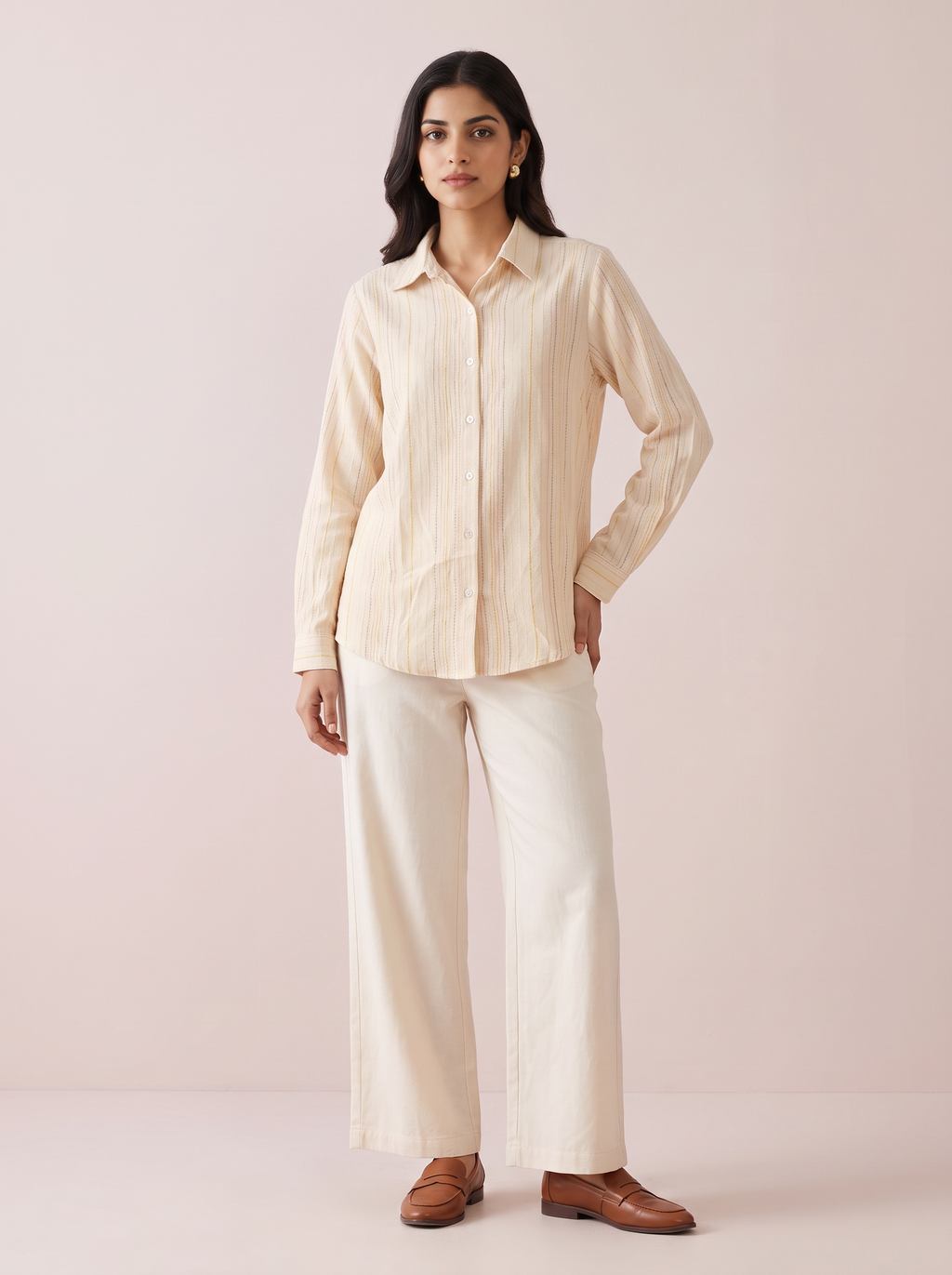 Sun-Drenched Stripe Cotton-Linen Shirt