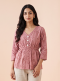 Rosewood Embroidered Peplum Tunic