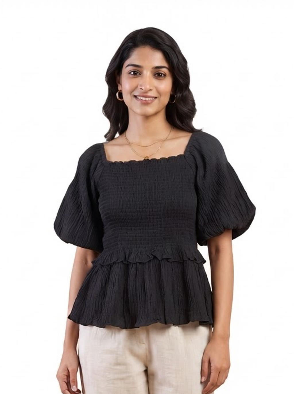 Noir Tailored Crop Shirt