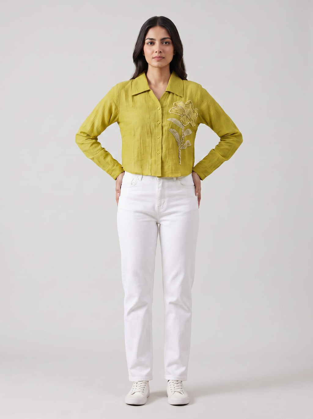 Blush Bloom Embroidered Shirt