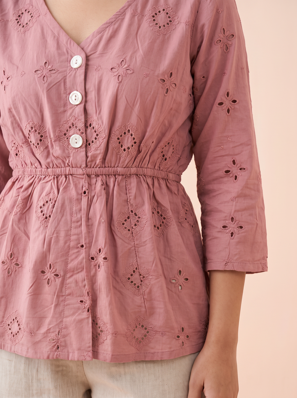 Rosewood Embroidered Peplum Tunic