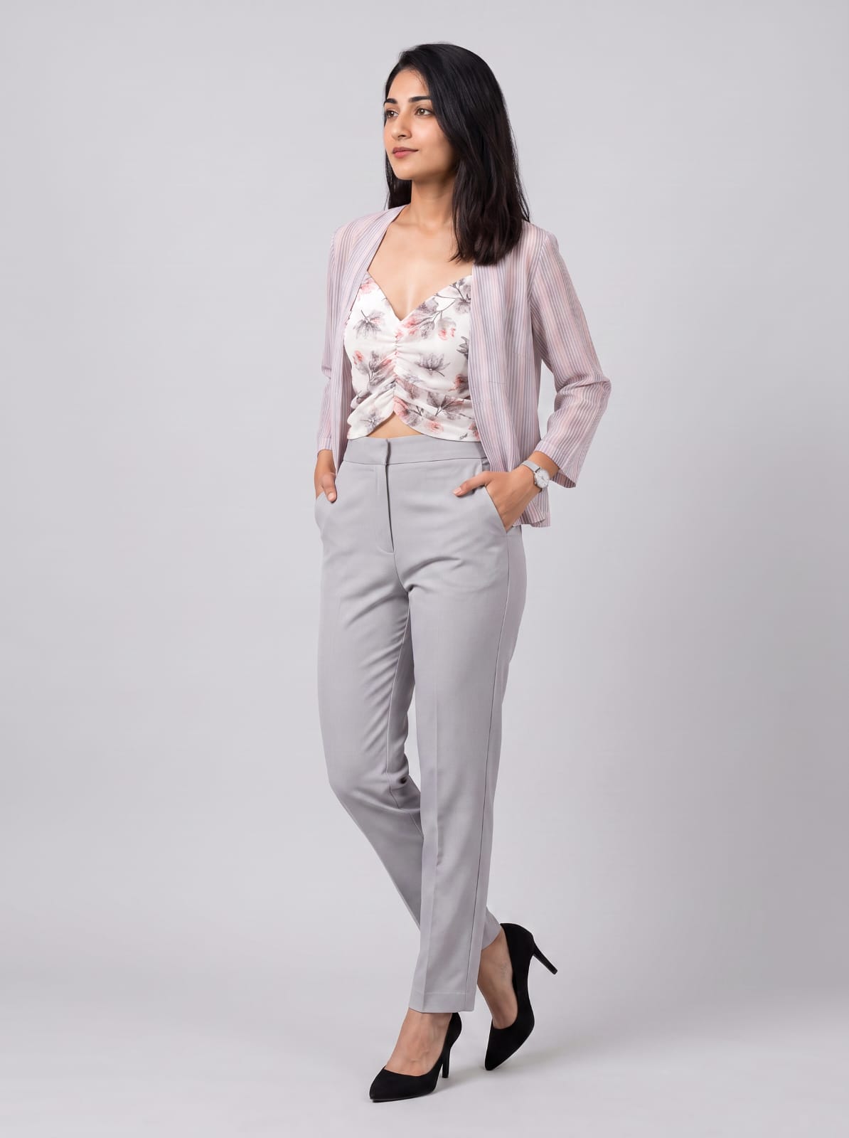 Summer Breeze Striped Sheer Overlay