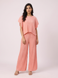 The Blush Chevron Pleated Co-ord Set