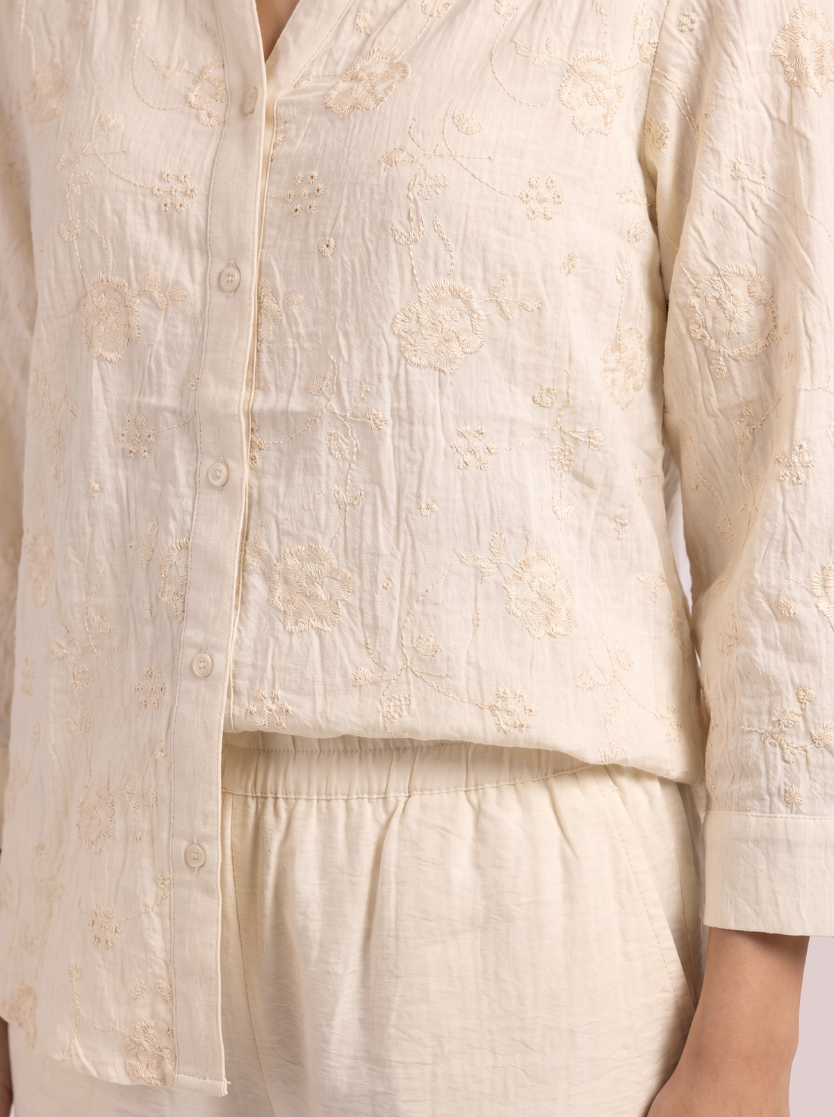 Ivory Textured Linen Khadi Co-ord Set