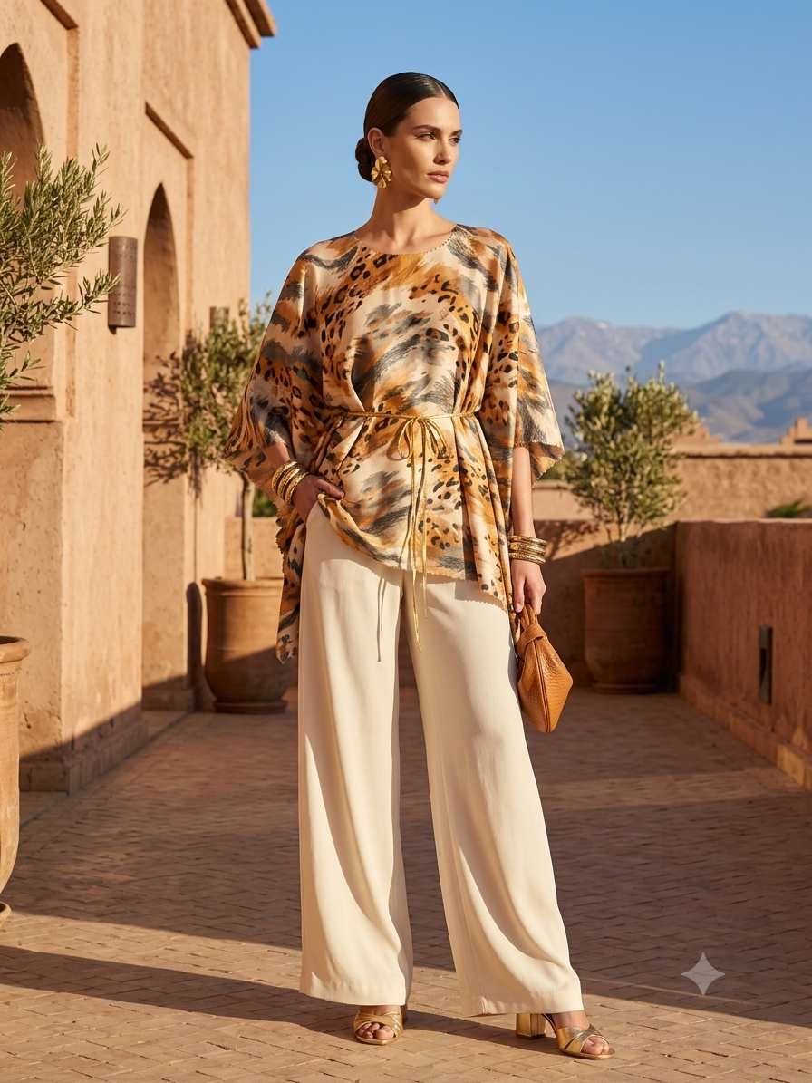 loose, flowy kaftan-style tunic