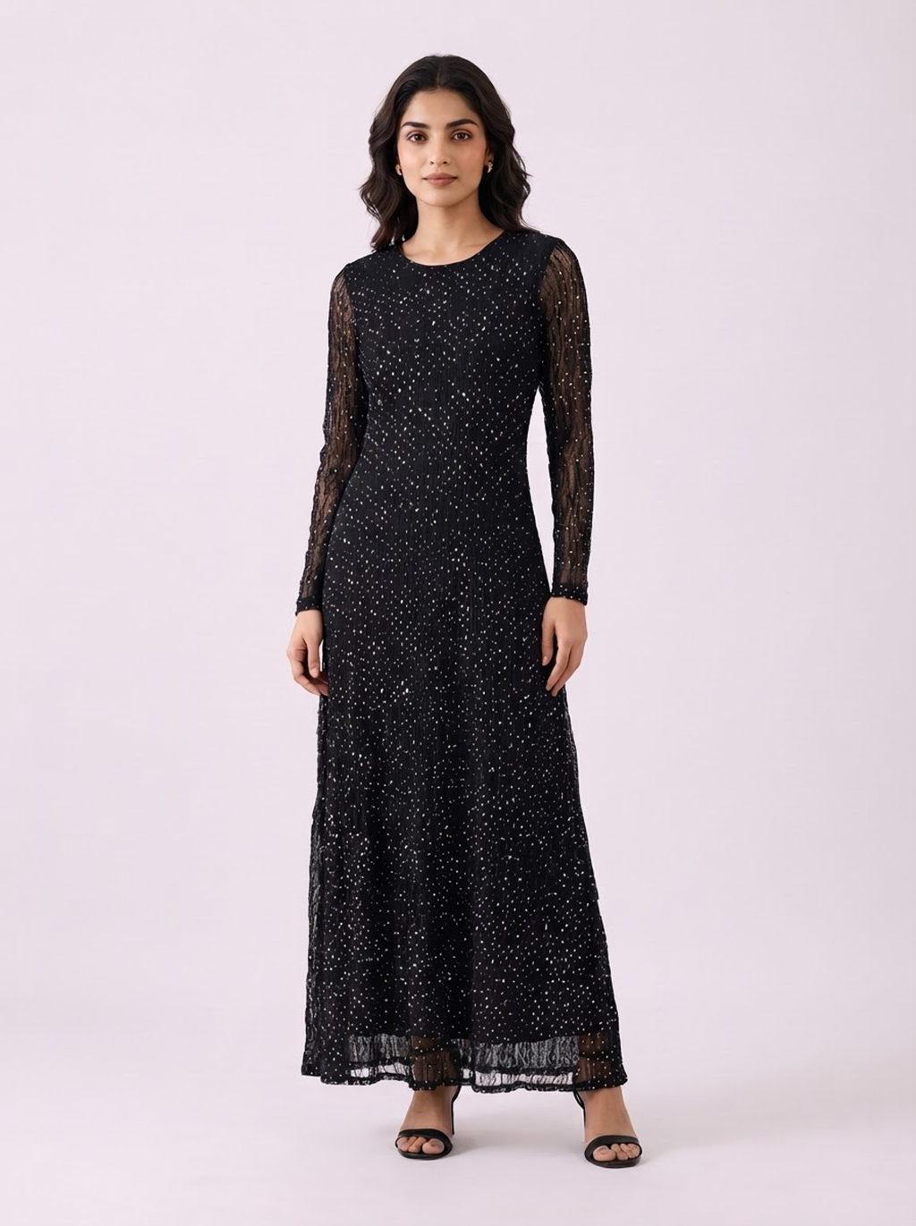 Shimmer Vertical Sequin Maxi Dress