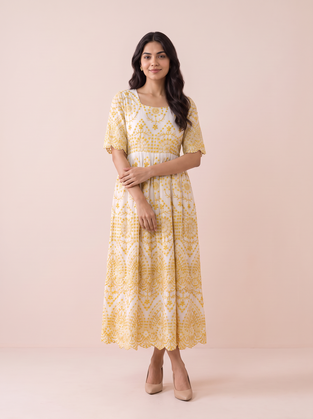 Aurelia Golden Bloom Dress