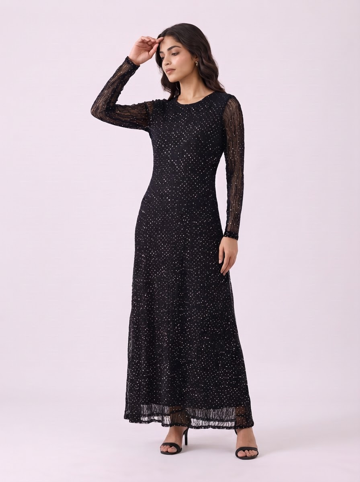 Shimmer Vertical Sequin Maxi Dress