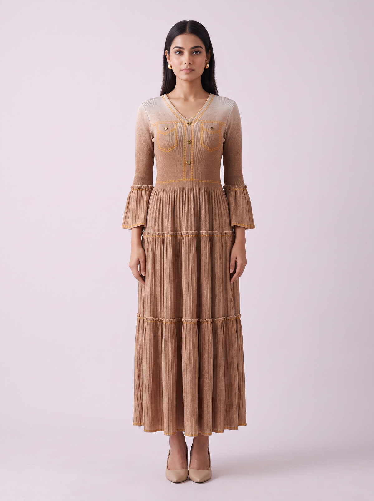 Sienna Ombré Pleated  Dress