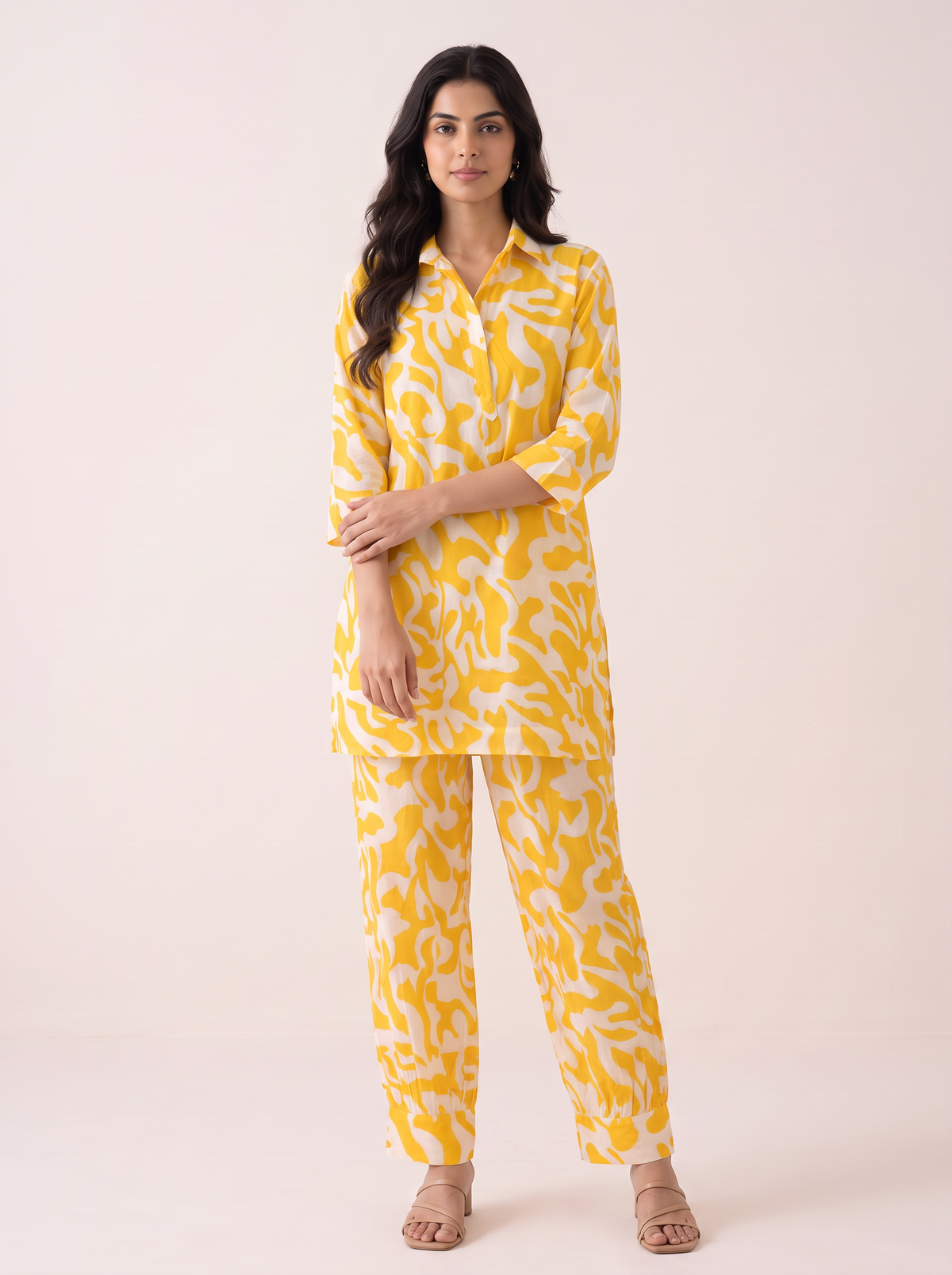 Marigold Swirl Abstract Printed Co-Ord Set