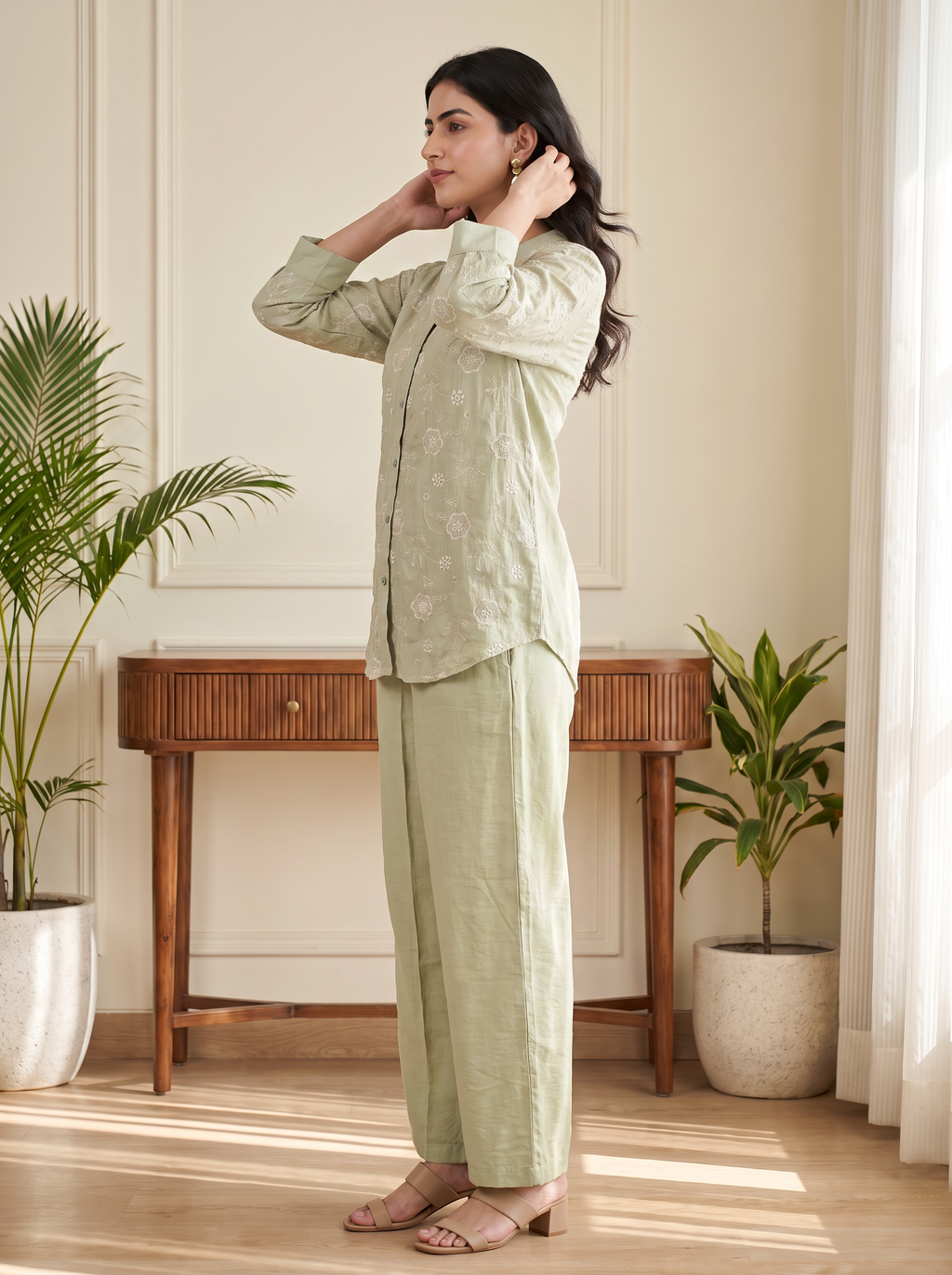 Embroidered Chanderi Coord Set