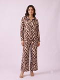 The Espresso Zebra Satin Skirt Co-ord Set