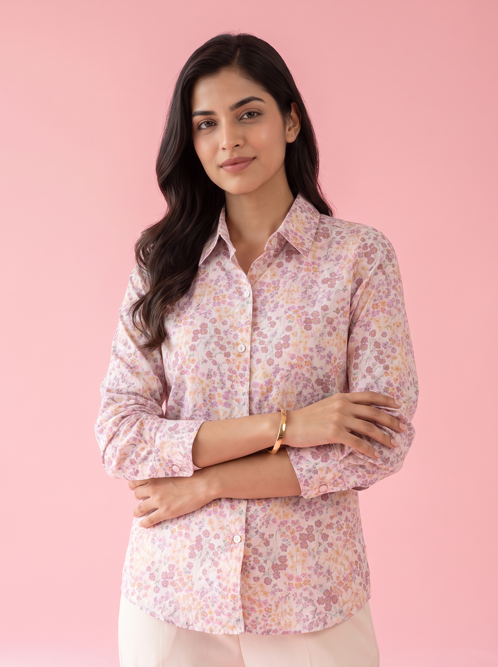 The Meadow Whisper Floral Cotton Shirt