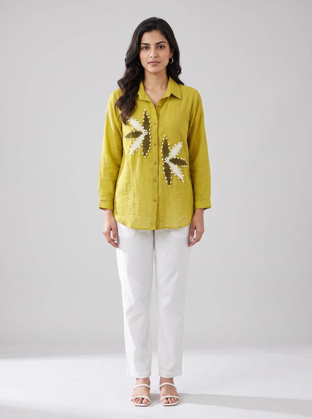 Golden Bloom Embellished shirt