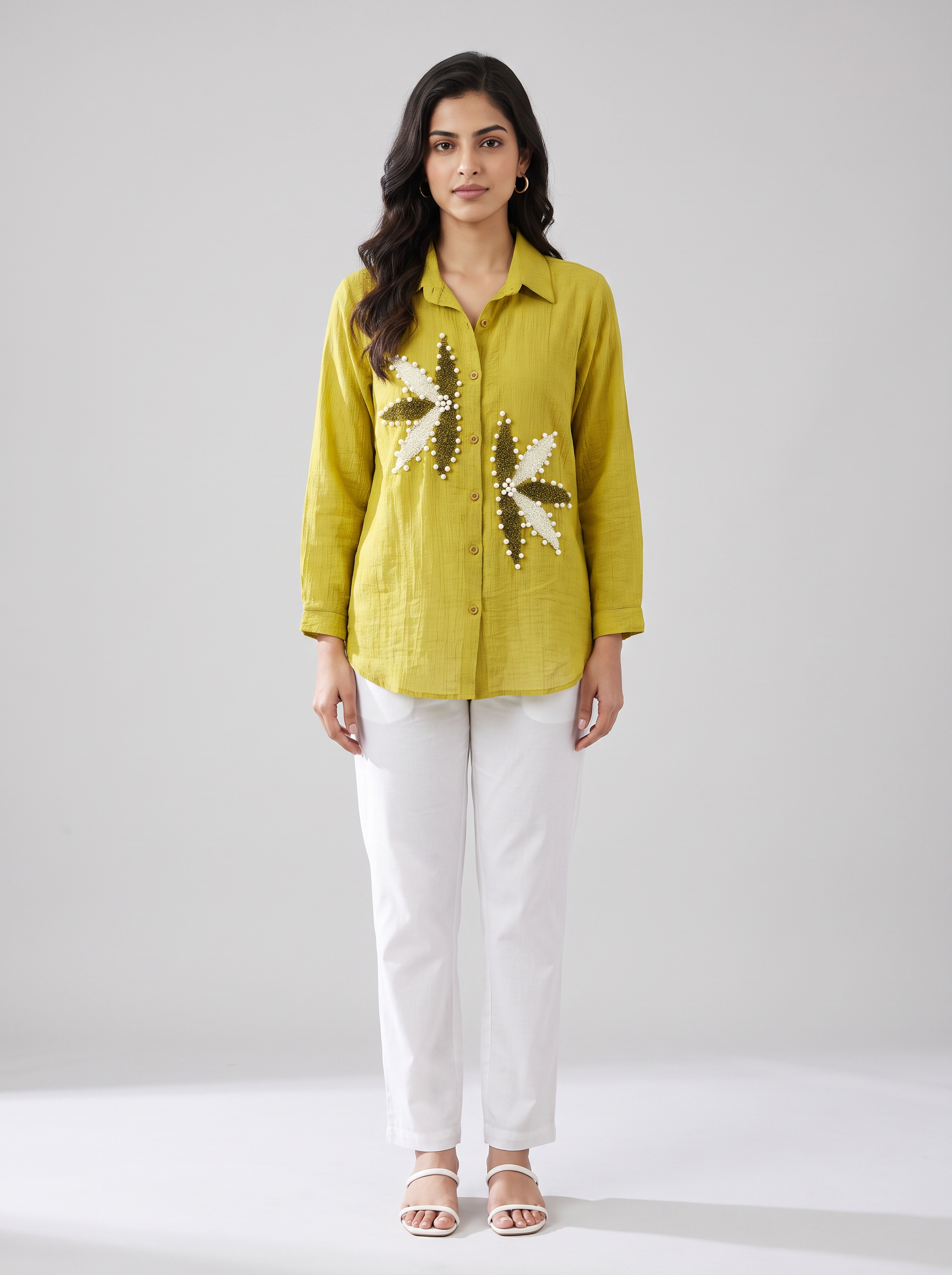 Golden Bloom Embellished shirt