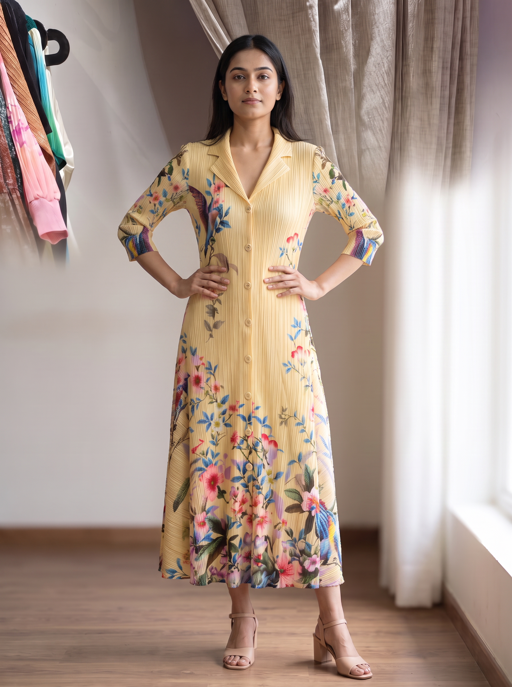 Floral Pleated Dress