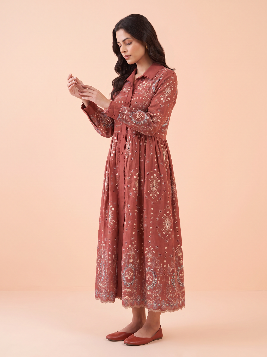 Rosé Heritage Embroidered Dress
