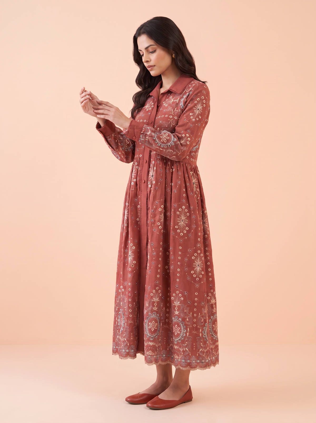 Rosé Heritage Embroidered Dress