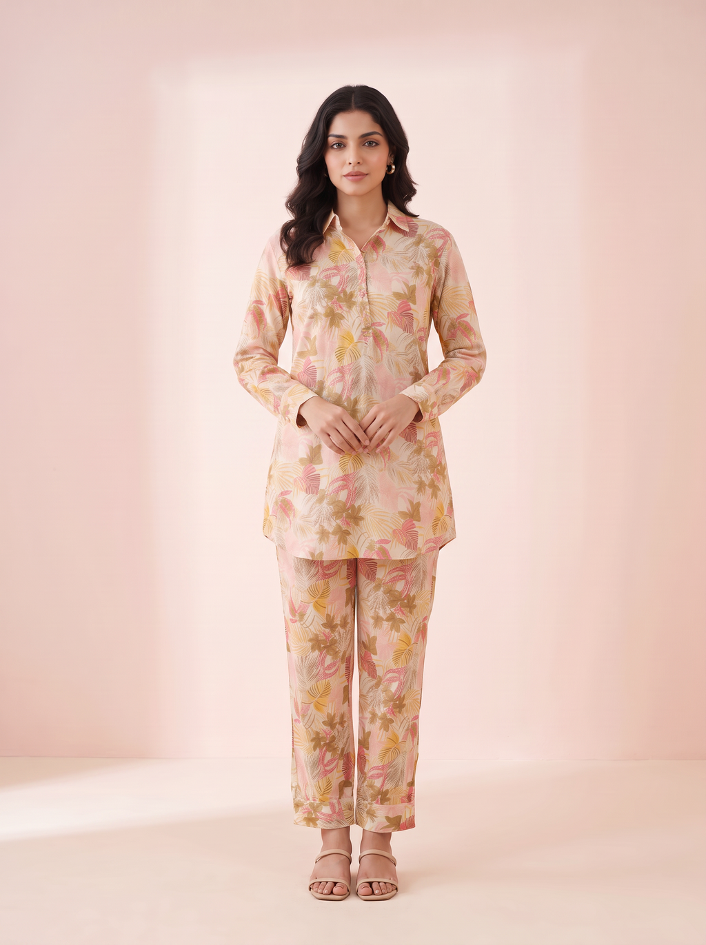 Blush Tropic Floral Printed Co-Ord Set