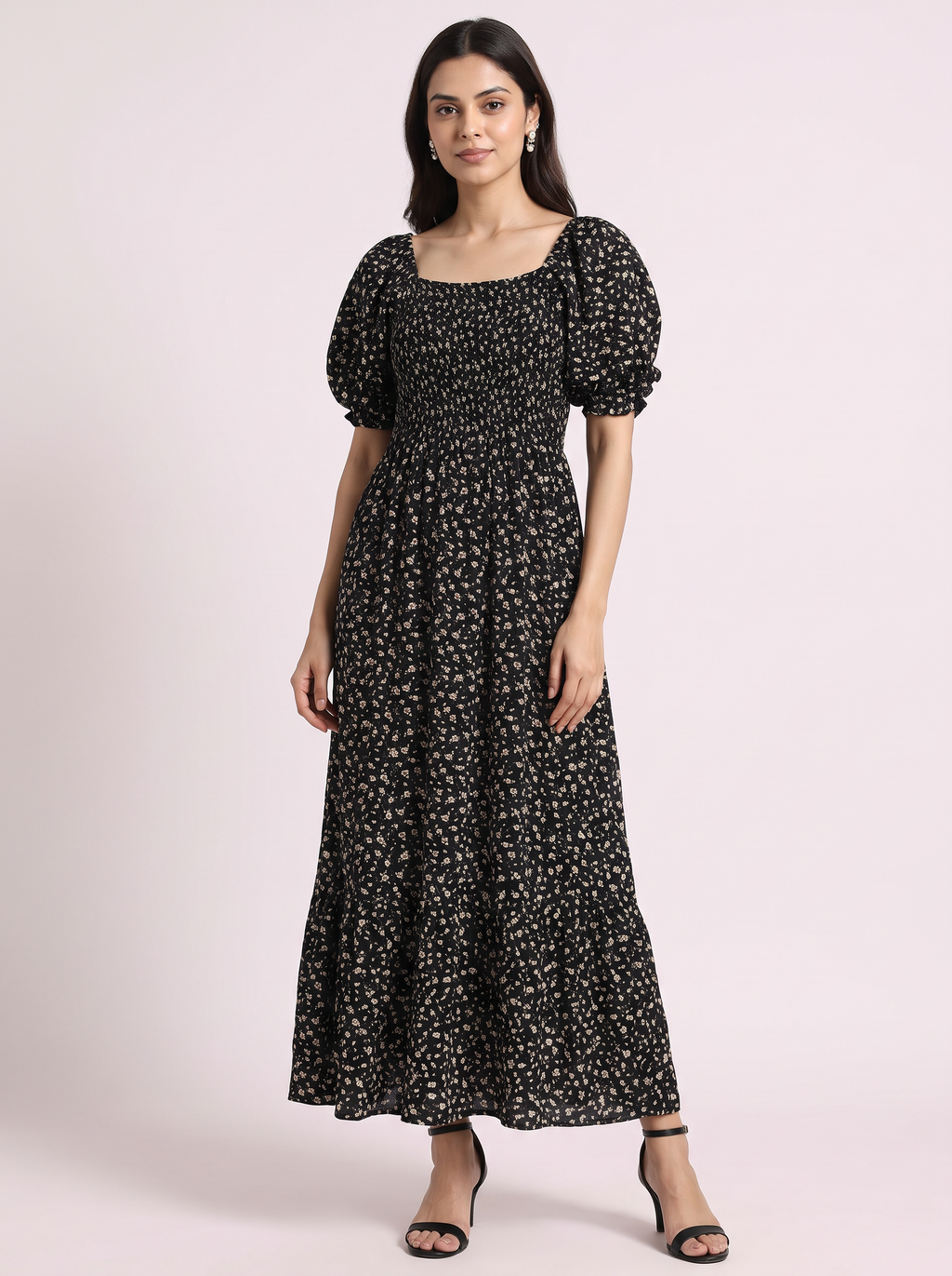 Ditsy Floral Smocked Maxi Dress