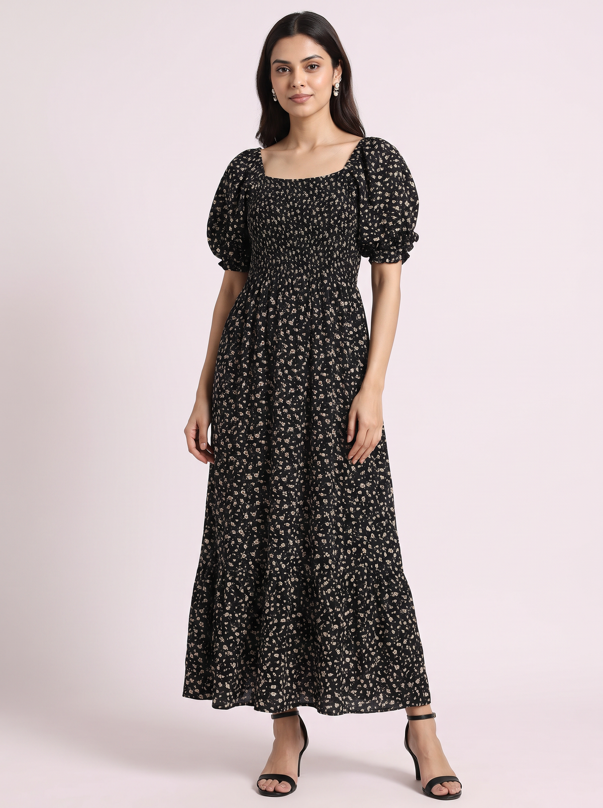 Ditsy Floral Smocked Maxi Dress