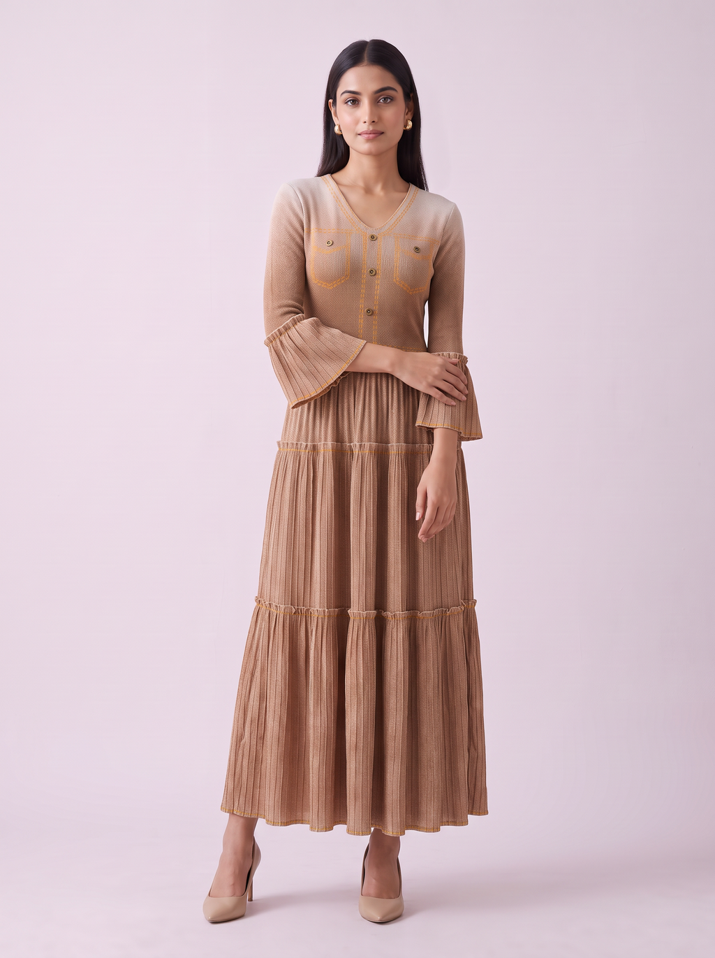 Sienna Ombré Pleated  Dress