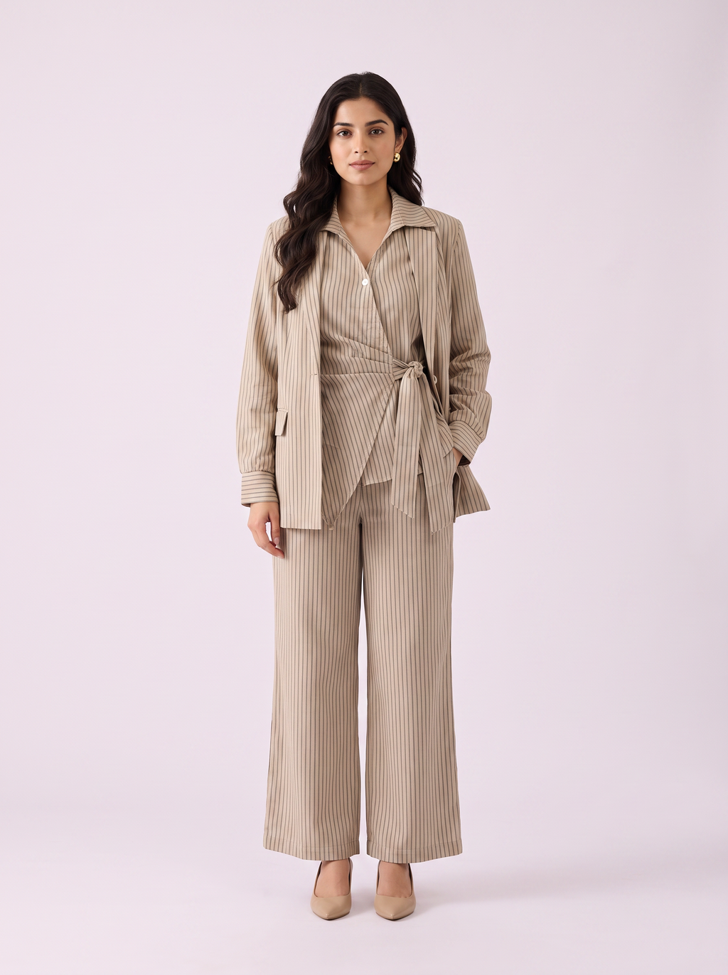 Striped Linen Set