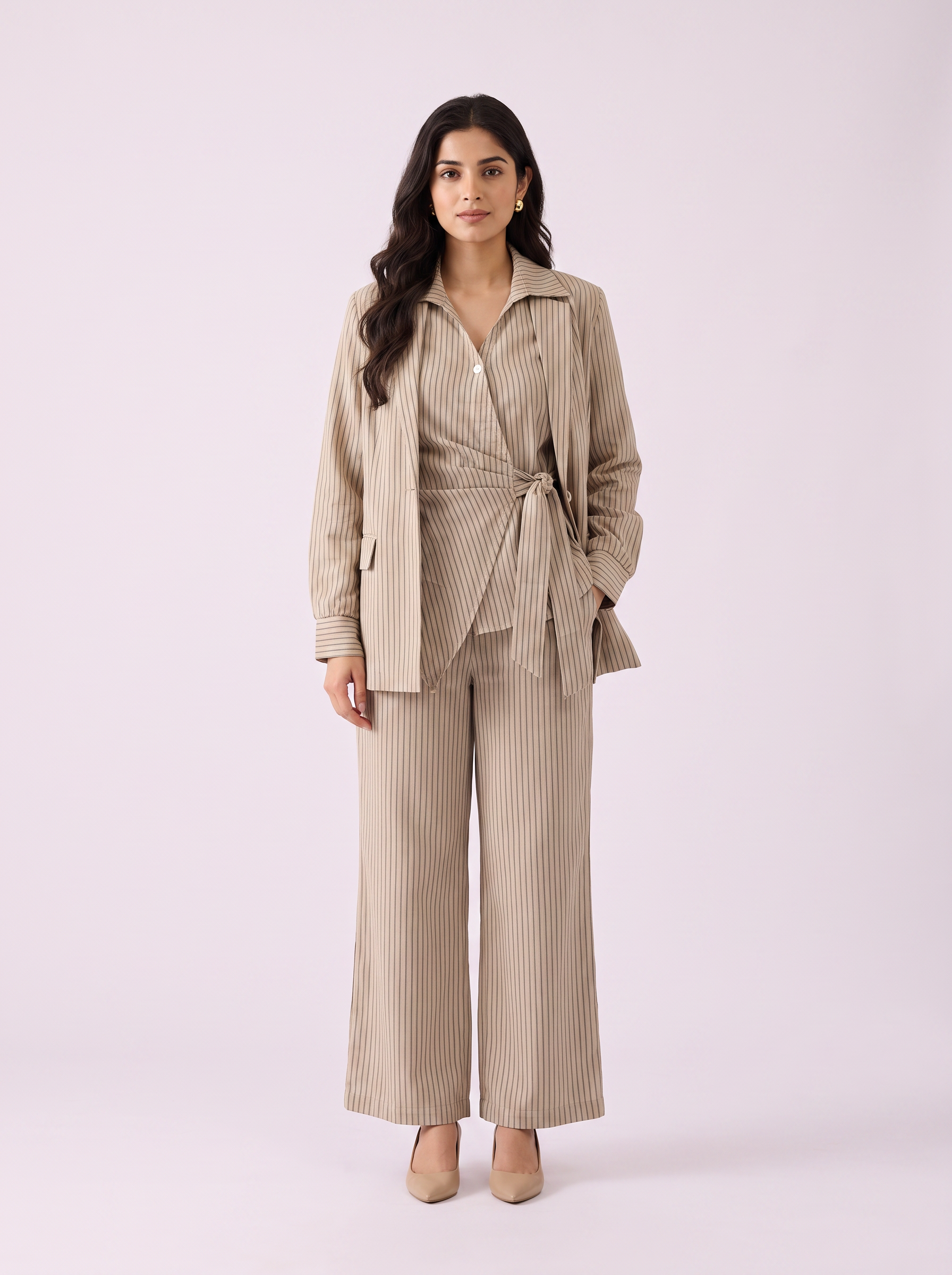 Striped Linen Set