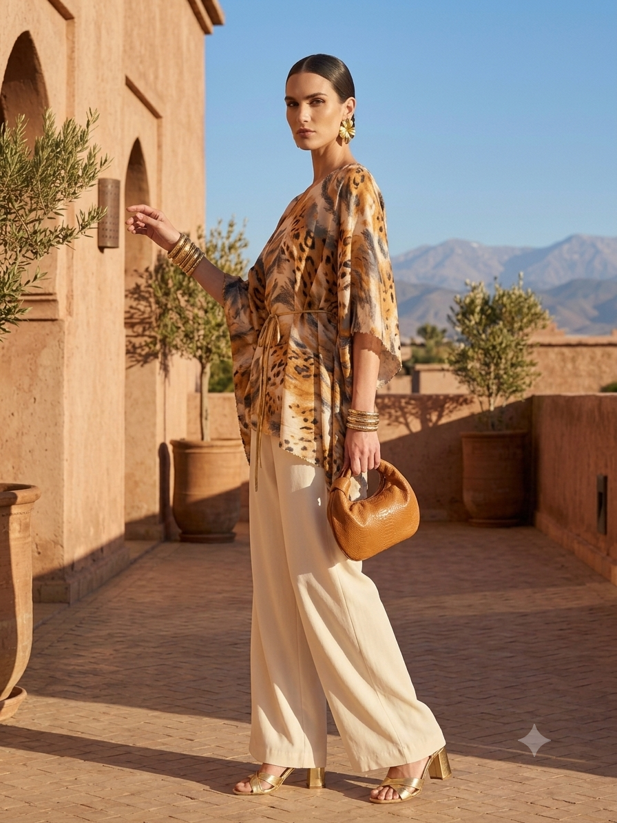 loose, flowy kaftan-style tunic