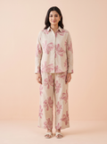 Floral Linen Khadi Co-ord Set